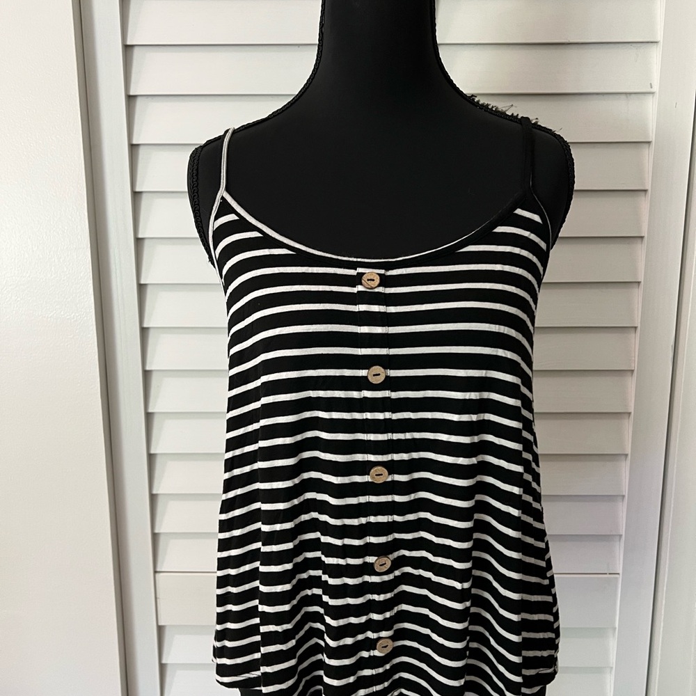 Ambiance Black and White Striped Camisole